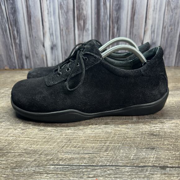 Footprints By Birkenstock Womens 38/245 US 7.5-8 Black Suede Padua Lace Shoe - Picture 5 of 16